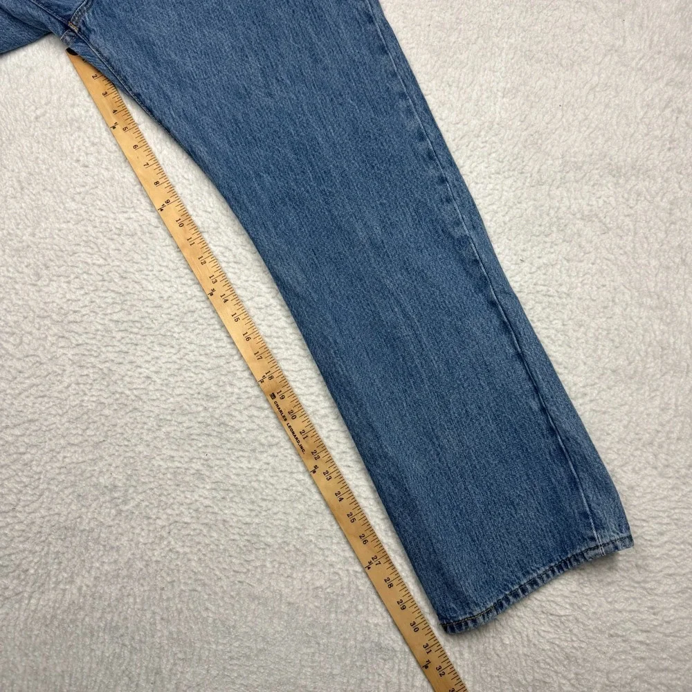 Levis 501 Jeans Blue Regular Straight Fit Faded Stonewash Denim Men's 42x32